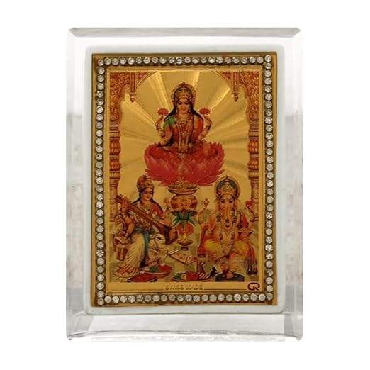 Golden Foil Acrylic Ma Laxmi Frame Golden Foil Acrylic Ma Laxmi Frame